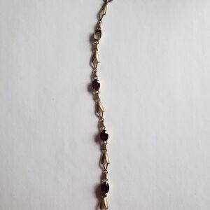 Elegant 14kt Gold and Garnet Women's Bracelet*** MISSING 1 STONE***